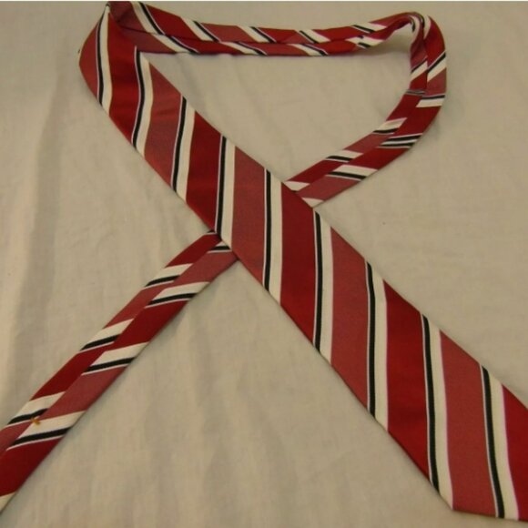 DONALD J. TRUMP SIGNATURE COLLECTION 100% SILK RED WHITE & TIE PROTECTOR CASE